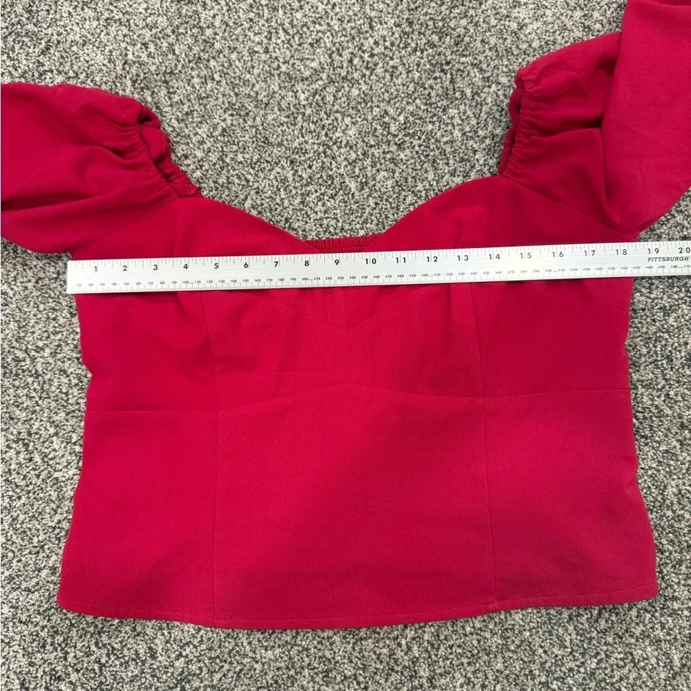 Abercrombie & Fitch Pink Puff Sleeve Sweetheart Corset Top Size L Magenta Pink